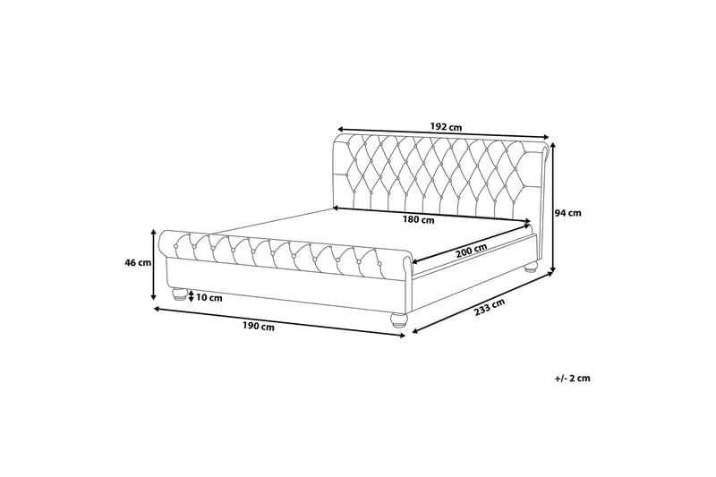 Avallon Dobbeltseng 180 | 200 cm - Beige - Sengeramme & sengestamme