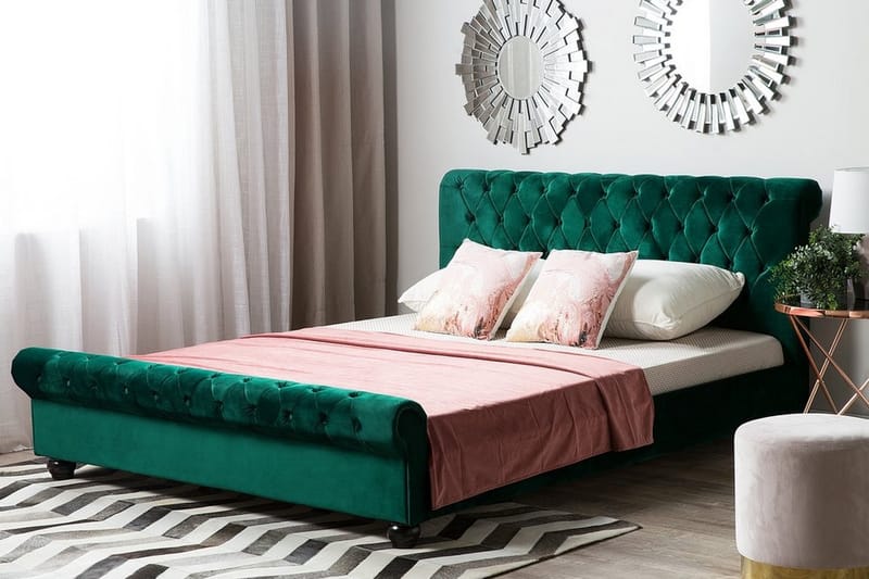 Avallon Dobbeltseng 180 | 200 cm - Grønn - Sengeramme & sengestamme