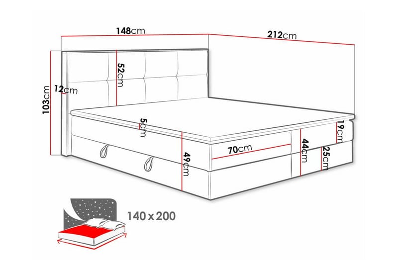 Aviemore Seng 140x200 cm - Møbler - Senger - Sengeramme & sengestamme