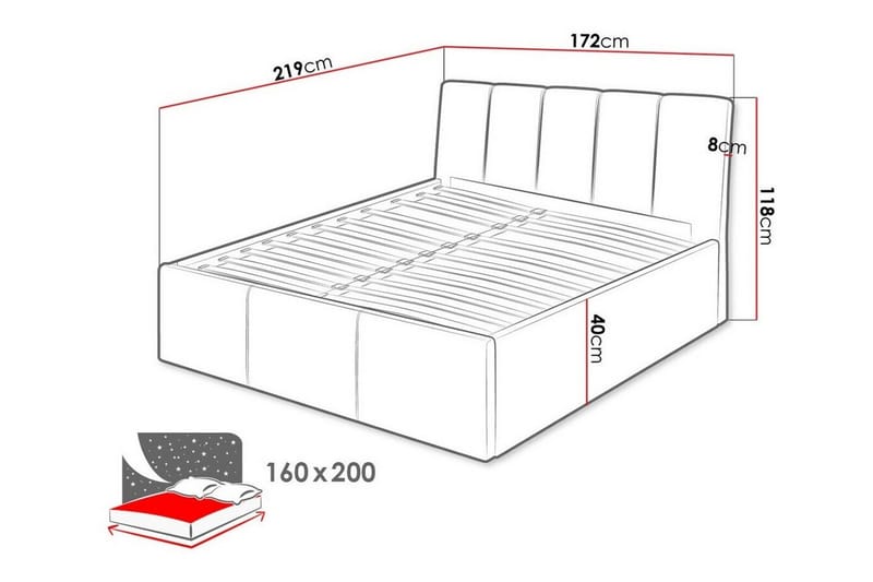 Aviemore Seng 160x200 cm - Mørkeblå - Sengeramme & sengestamme