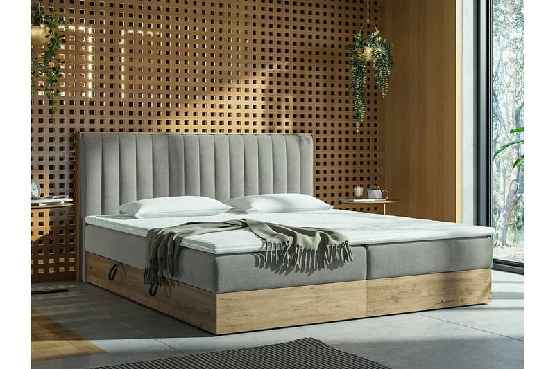 Aviemore Seng 180x200 cm - Beige/Tre - Møbler - Senger - Sengeramme & sengestamme