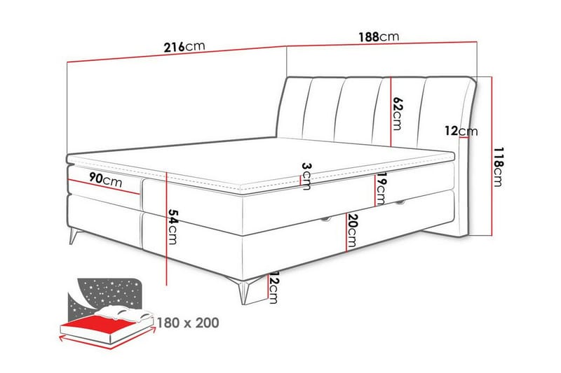 Aviemore Seng 180x200 cm - Mørkegrå - Sengeramme & sengestamme