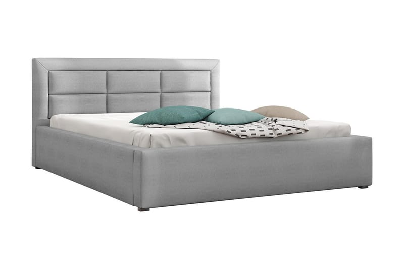 Axlunda Seng 200x200 cm Metallramme - Lysegrå - Møbler - Senger - Sengeramme & sengestamme