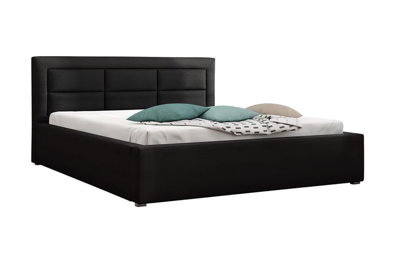 Axlunda Seng 200x200 cm Metallramme - Svart - Møbler - Senger - Sengeramme & sengestamme