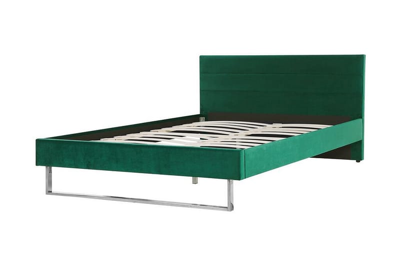 Badrou Seng 160x200 cm - Grønn/Fløyel - Sengeramme & sengestamme