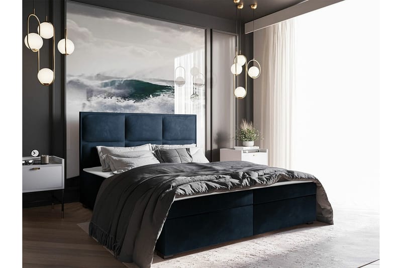 Bandon Sengeramme 140x200 cm - Mørkeblå - Møbler - Senger - Sengeramme & sengestamme