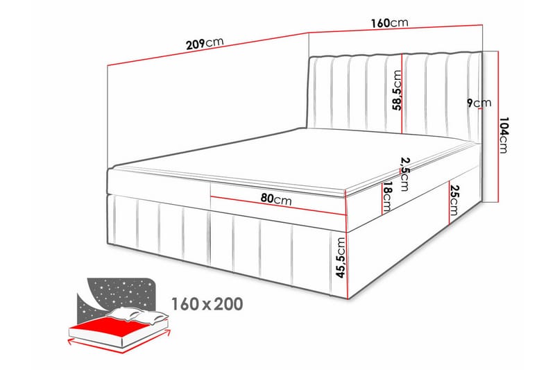 Bandon Sengeramme 160x200 cm - Beige - Sengeramme & sengestamme