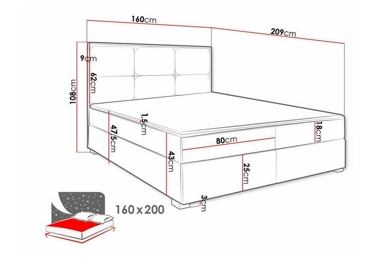 Bandon Sengeramme 160x200 cm - Brun - Møbler - Senger - Sengeramme & sengestamme