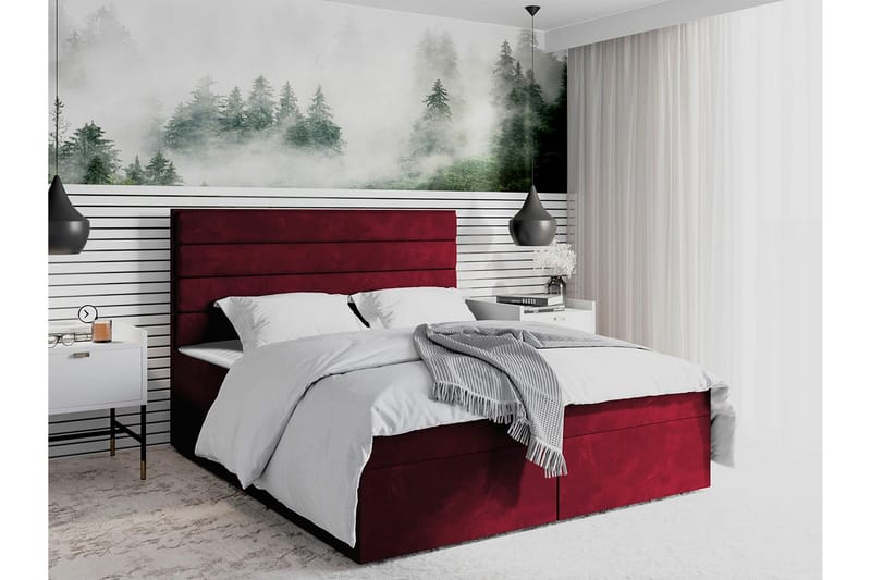 Bandon Sengeramme 180x200 cm - Mørkerød - Møbler - Senger - Sengeramme & sengestamme