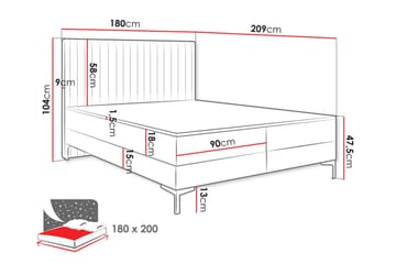 Bandon Sengeramme 180x200 cm - Turkis - Møbler - Senger - Sengeramme & sengestamme