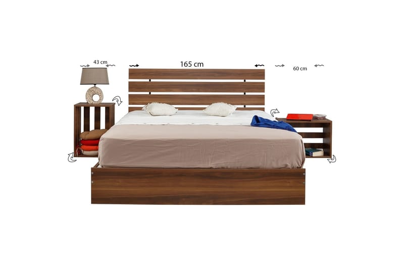 Bielany Sengeramme 165x205 cm Mørkebrun Mørkebrun - Mørkebrun - Møbler - Senger - Sengeramme & sengestamme