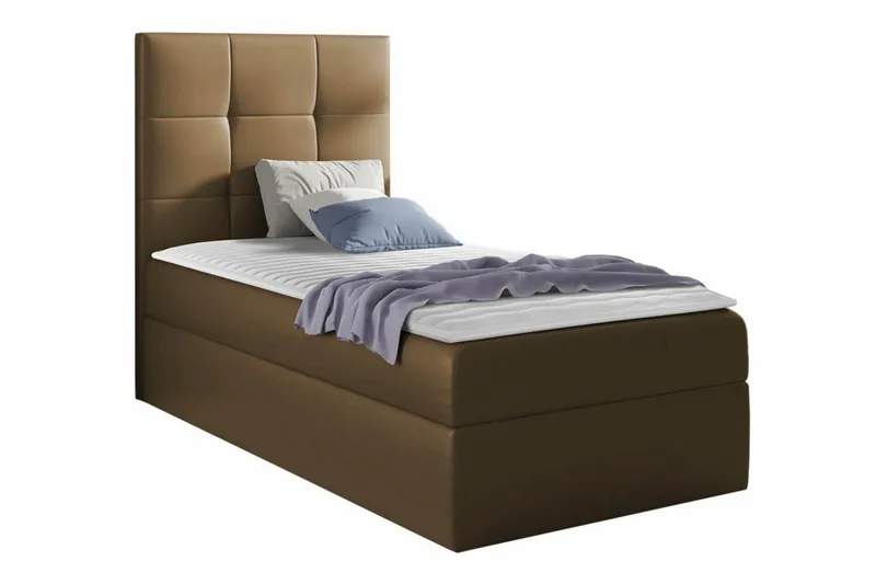 Boisdale Sengepakke med Oppbevaring 80x200 cm med Sengegavl + Overmadrass, Brun