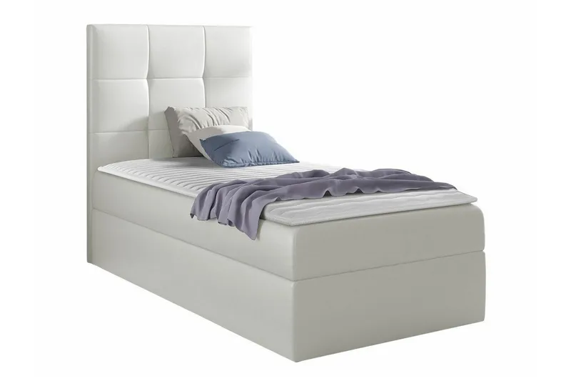 Boisdale Sengepakke med Oppbevaring 80x200 cm med Sengegavl + Overmadrass, Hvit