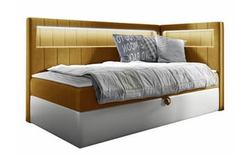 Boisdale Sengeramme 100x200 cm - Gul/Hvit - Møbler - Senger - Sengeramme & sengestamme