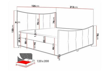 Boisdale Sengeramme 120x200 cm - Lysegrå/Mørkegrå - Møbler - Senger - Sengeramme & sengestamme