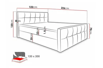 Boisdale Sengeramme 120x200 cm - Møbler - Senger - Sengeramme & sengestamme