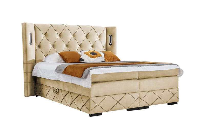 Boisdale Sengeramme 140x200 cm - Beige Krem - Sengeramme & sengestamme