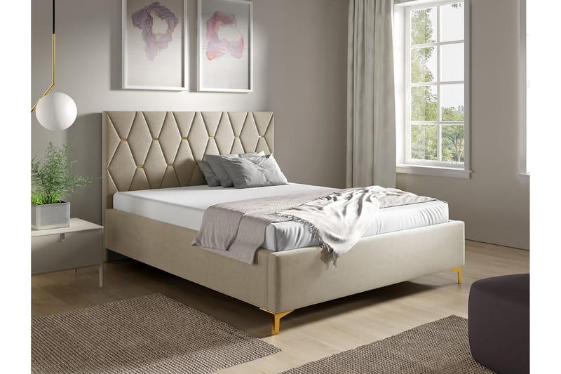 Boisdale Sengeramme 140x200 cm - Beige - Sengeramme & sengestamme