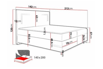 Boisdale Sengeramme 140x200 cm - Hvit - Møbler - Senger - Sengeramme & sengestamme