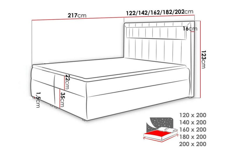 Boisdale Sengeramme 140x200 cm i Fløyel med Oppbevaring og Sengegavl - Blå - Møbler - Senger - Sengeramme & sengestamme