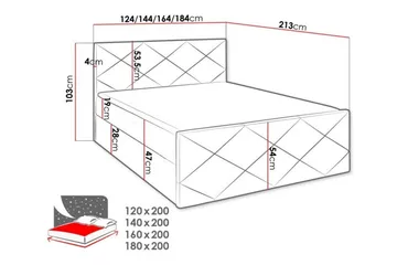 Boisdale Sengeramme 140x200 cm i Kunstlær med Fasthetsgrad Medium - Mørk Beige - Møbler - Senger - Sengeramme & sengestamme