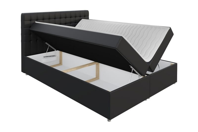 Boisdale Sengeramme 140x200 cm i Stoff med Fasthetsgrad Medium - Antrasitt - Møbler - Senger - Sengeramme & sengestamme