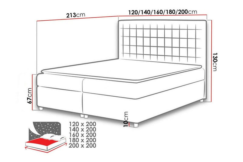Boisdale Sengeramme 140x200 cm i Stoff med Fasthetsgrad Medium - Mørkegrønn - Møbler - Senger - Sengeramme & sengestamme