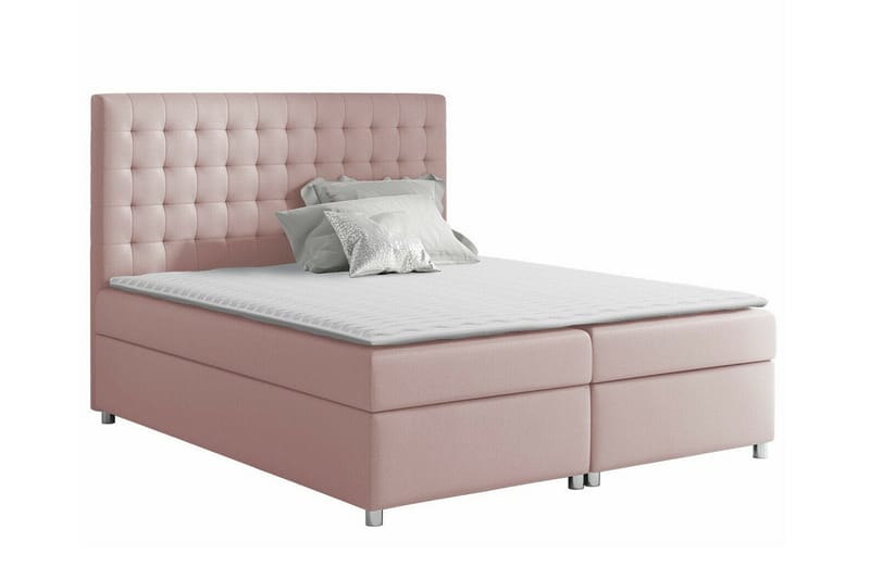 Boisdale Sengeramme 140x200 cm i Stoff med Sengegavl, Rosa