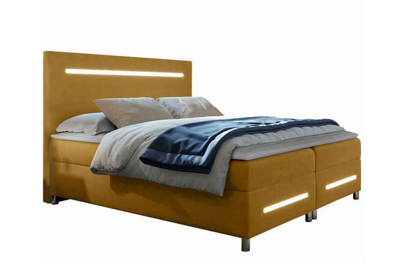 Boisdale Sengeramme 140x200 cm - Mørkegul - Møbler - Senger - Sengeramme & sengestamme