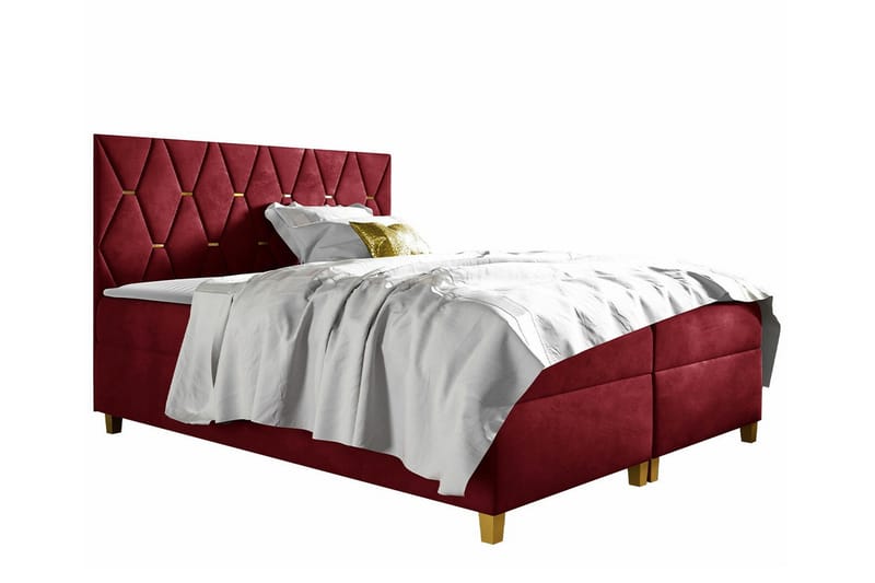 Boisdale Sengeramme 140x200 cm - Mørkerød - Møbler - Senger - Sengeramme & sengestamme