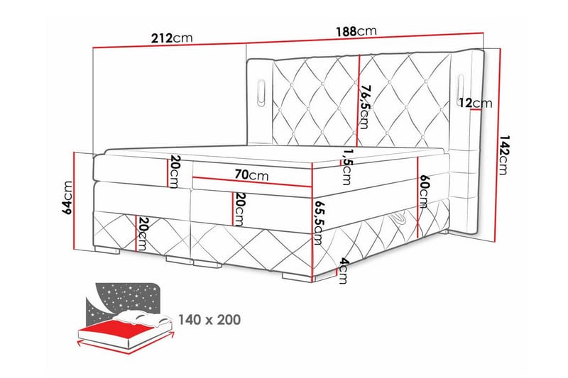 Boisdale Sengeramme 140x200 cm - Møbler - Senger - Sengeramme & sengestamme
