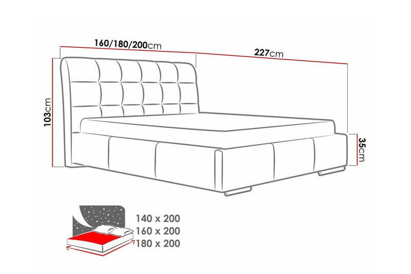 Boisdale Sengeramme 140x200 cm - Møbler - Senger - Sengeramme & sengestamme