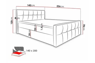 Boisdale Sengeramme 140x200 cm - Møbler - Senger - Sengeramme & sengestamme