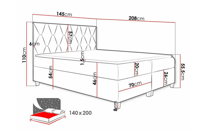 Boisdale Sengeramme 140x200 cm - Møbler - Senger - Sengeramme & sengestamme