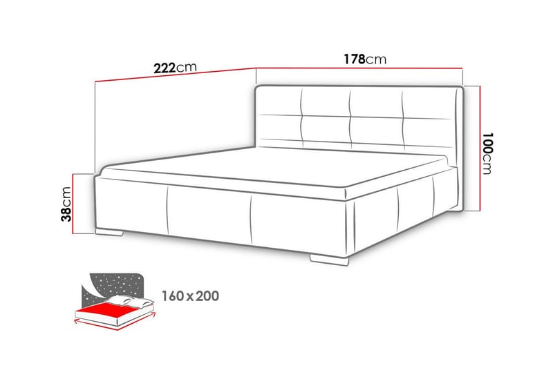 Boisdale Sengeramme 160x200 cm - Beige - Møbler - Senger - Sengeramme & sengestamme
