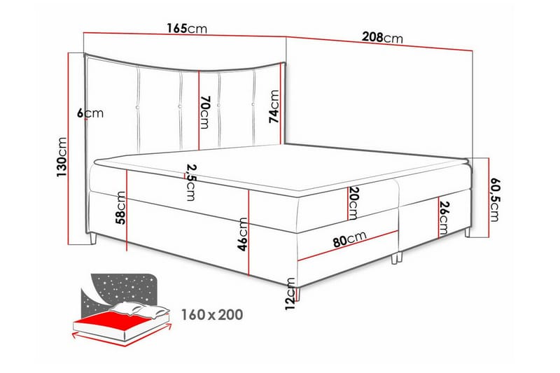 Boisdale Sengeramme 160x200 cm - Beige - Møbler - Senger - Sengeramme & sengestamme