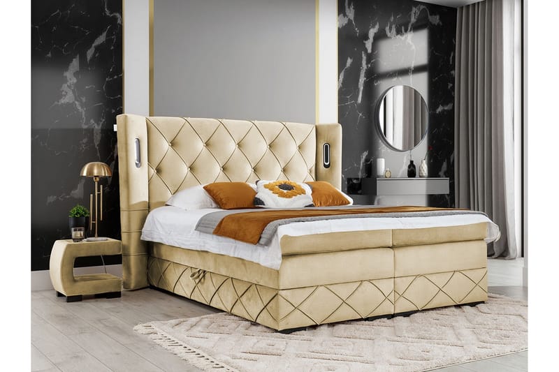 Boisdale Sengeramme 160x200 cm - Beige - Sengeramme & sengestamme