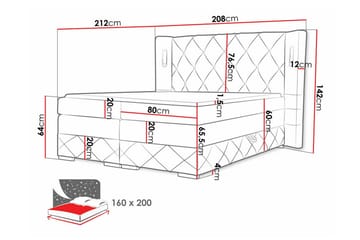 Boisdale Sengeramme 160x200 cm - Gul - Møbler - Senger - Sengeramme & sengestamme