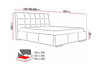 Boisdale Sengeramme 160x200 cm - Oransje - Møbler - Senger - Sengeramme & sengestamme