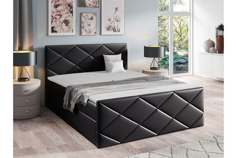 Boisdale Sengeramme 160x200 cm - Svart - Møbler - Senger - Sengeramme & sengestamme