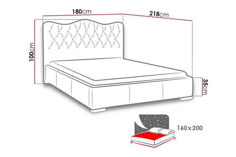 Boisdale Sengeramme 160x200 cm - Svart - Sengeramme & sengestamme