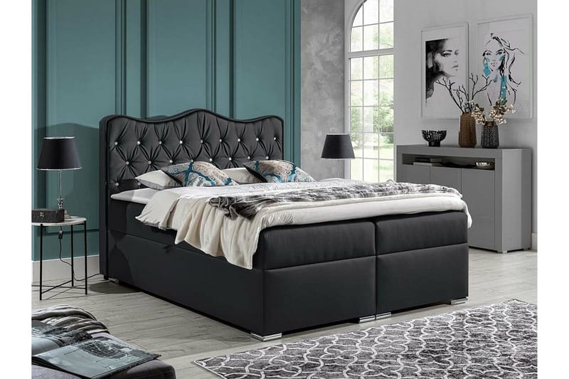 Boisdale Sengeramme 160x200 cm - Svart - Møbler - Senger - Sengeramme & sengestamme