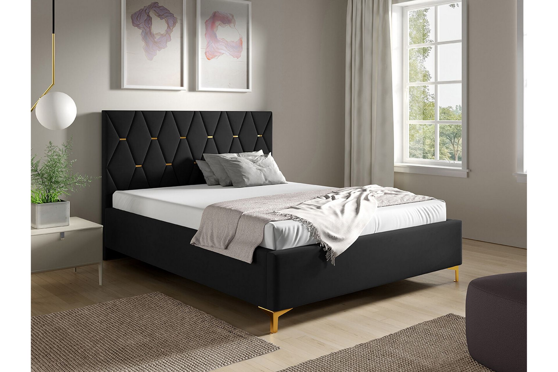 Boisdale Sengeramme 160x200 cm - Svart - Møbler - Senger - Sengeramme & sengestamme