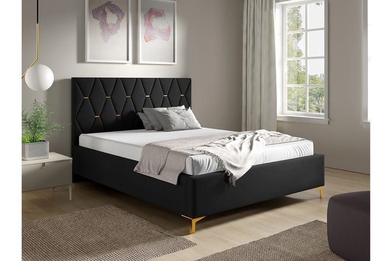 Boisdale Sengeramme 160x200 cm - Svart - Møbler - Senger - Sengeramme & sengestamme