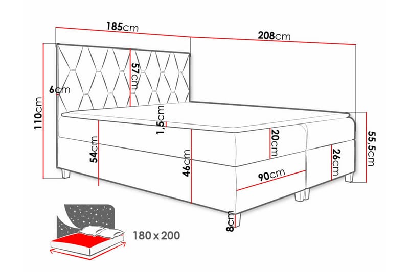Boisdale Sengeramme 180x200 cm - Beige - Møbler - Senger - Sengeramme & sengestamme