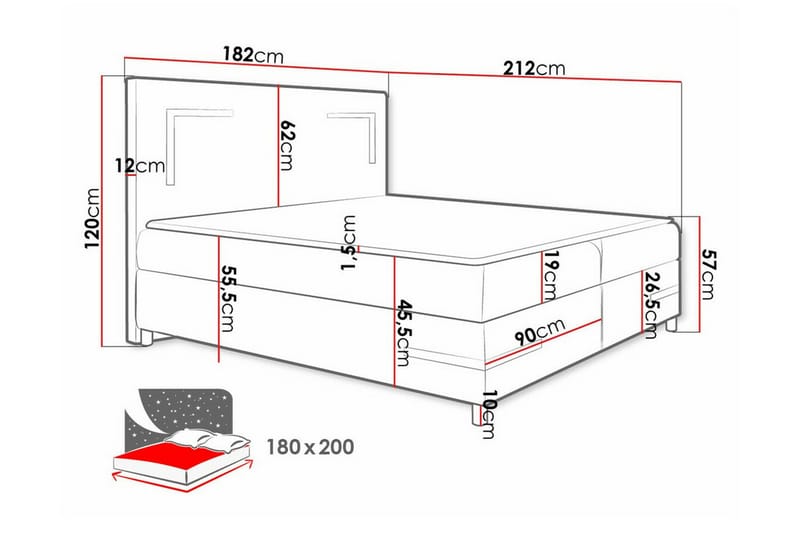 Boisdale Sengeramme 180x200 cm - Beige - Møbler - Senger - Sengeramme & sengestamme