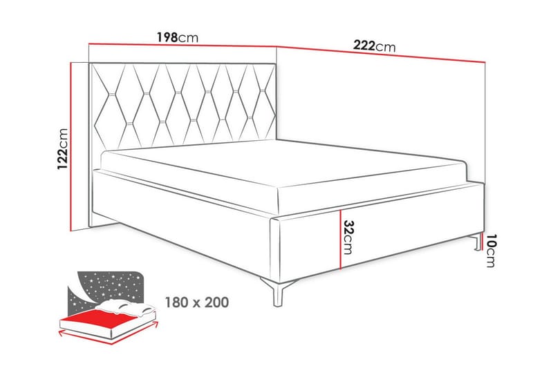 Boisdale Sengeramme 180x200 cm - Beige - Sengeramme & sengestamme