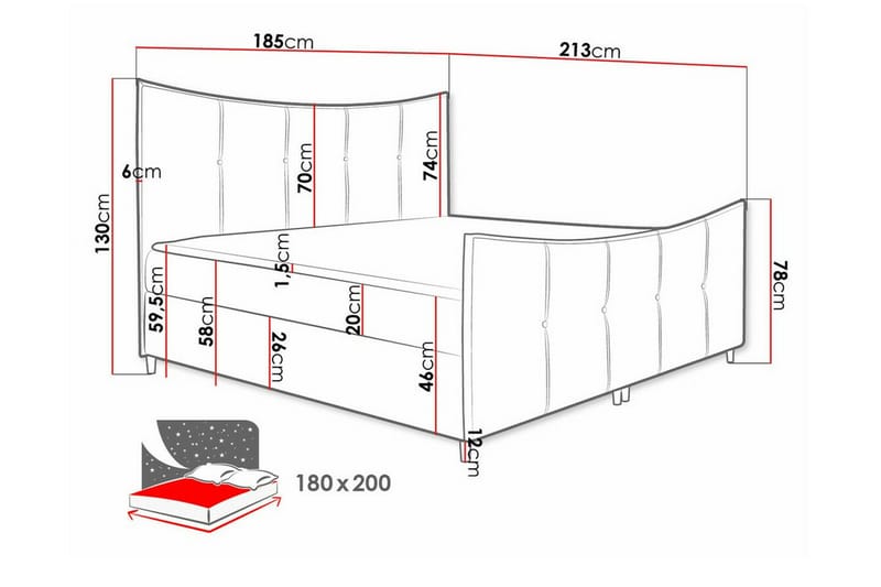 Boisdale Sengeramme 180x200 cm - Brun - Sengeramme & sengestamme