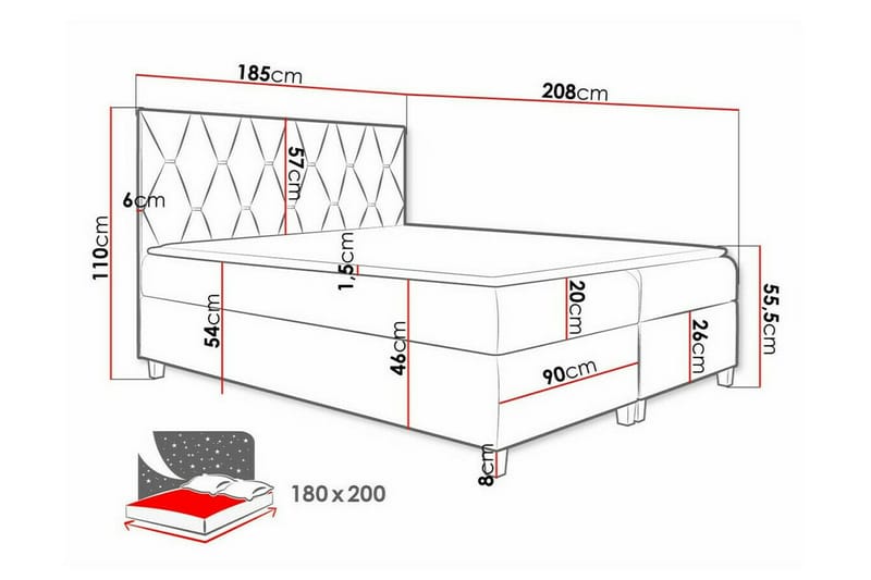 Boisdale Sengeramme 180x200 cm - Brun - Sengeramme & sengestamme