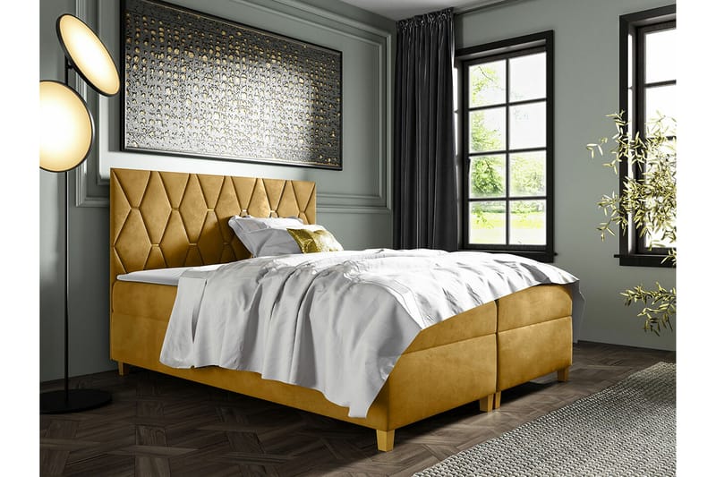 Boisdale Sengeramme 180x200 cm - Gul - Møbler - Senger - Sengeramme & sengestamme